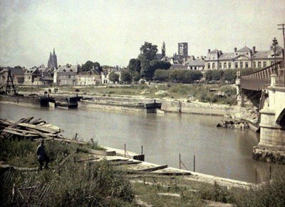 View of Soissons with the River Aisne, France, 1917 by Fernand Cuville